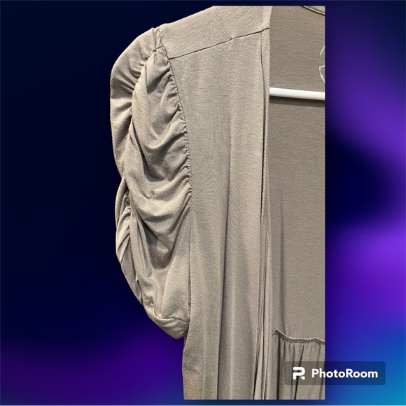 INC International Concepts silver-gray womens open sweater draped sleeve large - Picture 3 of 5